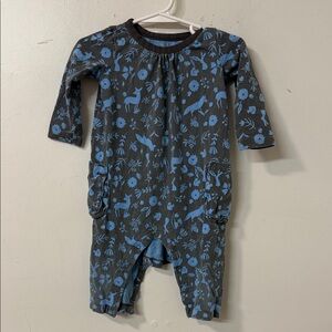Tea Collection Black and Blue Patterned Kids Footie